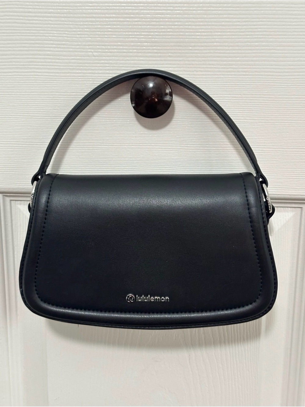 Lululemon Cactus Leather‎ Alternative Mini Bag 1.2L Black NO CROSSBODY STRAP